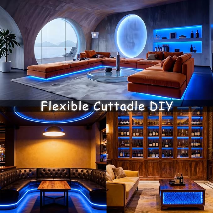 Aalnfe Blue Led Lights Strip Indoor Rope Lights Easy DIY Cuttable Strip Lights - Image 5