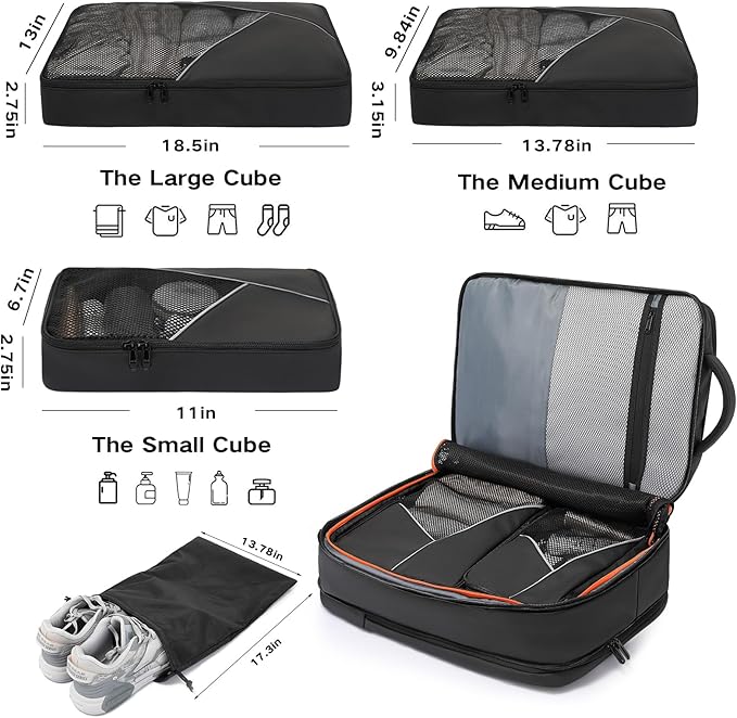50L Carry on Travel Backpack, Expandable Airline Approved Backpacks - Image 3