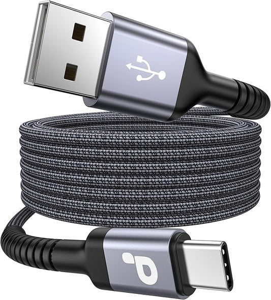 Extra Long USB A to USB C Cable 15FT, USB C Cable Fast Charging, Upgraded Extra by PRAKIE