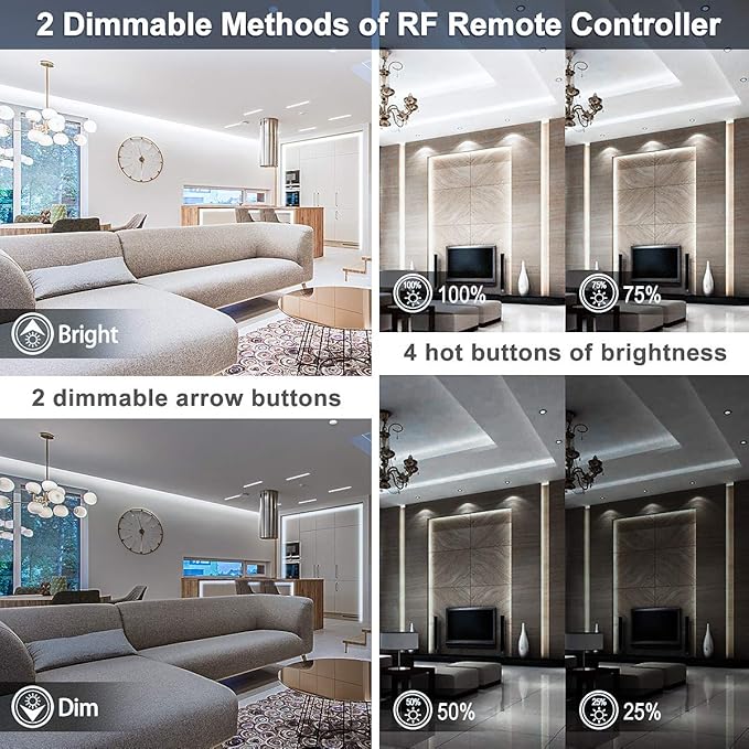 MY BEAUTY LIGHT LED Strip Lights White, 65.6ft Dimmable LED Light Strip - Image 4