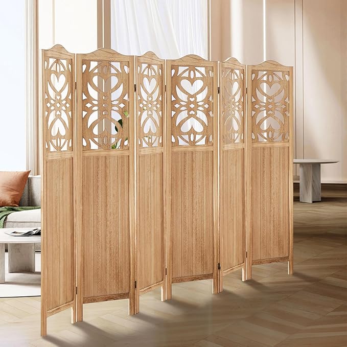 ALeesing 6 Panel Room Divider Fully Assembled, Carved Room Dividers and Folding by ALeesing
