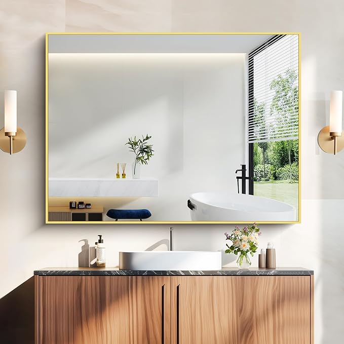 36x48inch Bathroom Mirror, Large Rectangular Wall Mirrors by Welcometocofeny