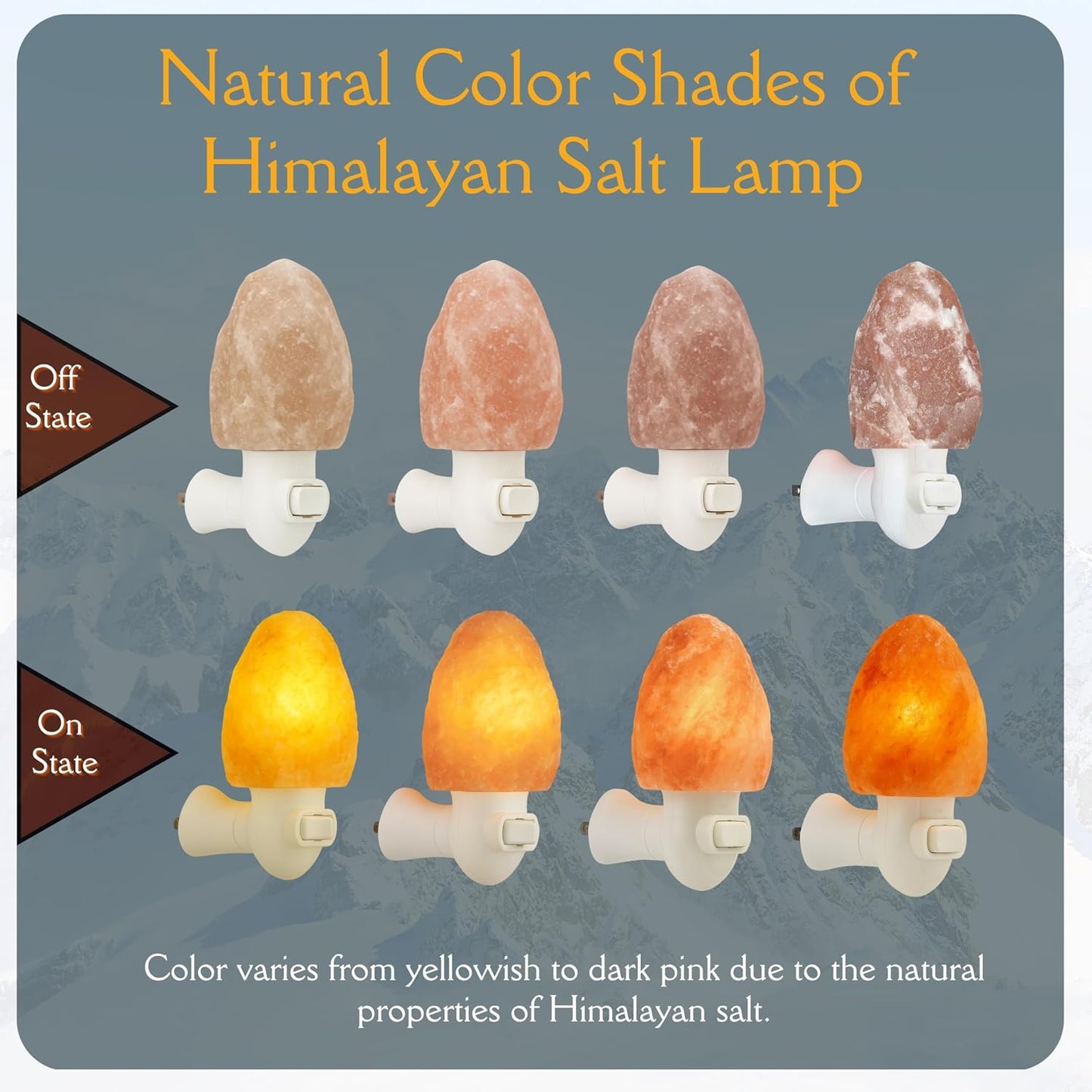 Pink Himalayan Salt Lamps - Hand Carved, Natural Night Lights for Bedrooms and Home Decor