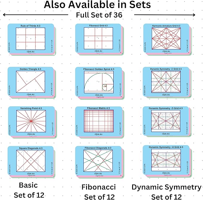 CLPA Basic Photographic Viewfinder Set: Rule of Thirds, Square Diagonals - Image 6