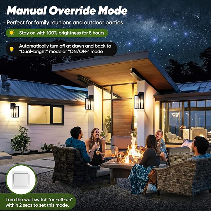 BesLowe 13" Upgraded Motion Sensor Outdoor Wall Lights, 3 Lighting Modes - Image 4