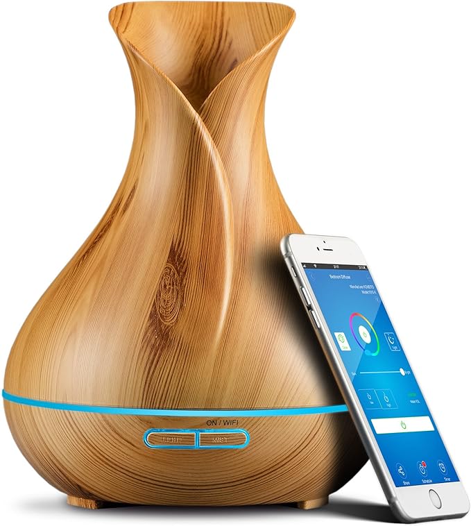 Sierra Modern Home Smart WiFi Wireless Essential Oil Aromatherapy Diffuser by PureDailyCare