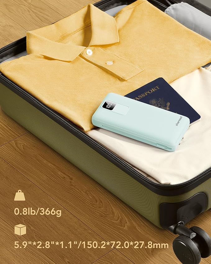 charmast Portable Charger with Built-in Cables and Wall Plug, 20000mAh 20W USB - Image 7