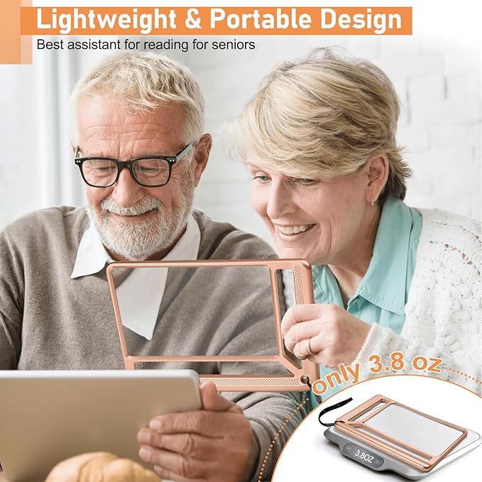 5X Full Page Magnifying Glass for Reading, Lightweight Rectangular Magnifier - Image 6