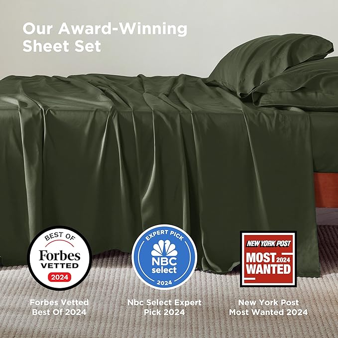 Bedsure Queen Sheet Set, Rayon Derived from Bamboo, Cooling Sheets, Breathable - Image 2