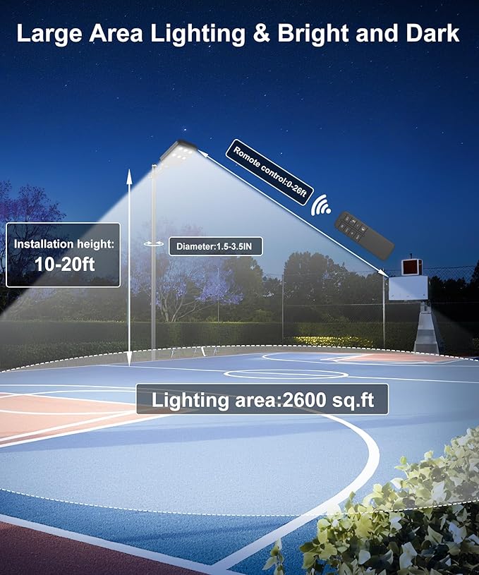 JAYNLT X-8000W Solar Street Lights Outdoor, Ultra-Large 6500K Commercial - Image 5