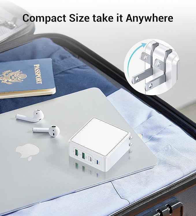 140W USB C Mac Book Pro Charger, 4-Port Type C 20W Fast Charger Block - Image 8