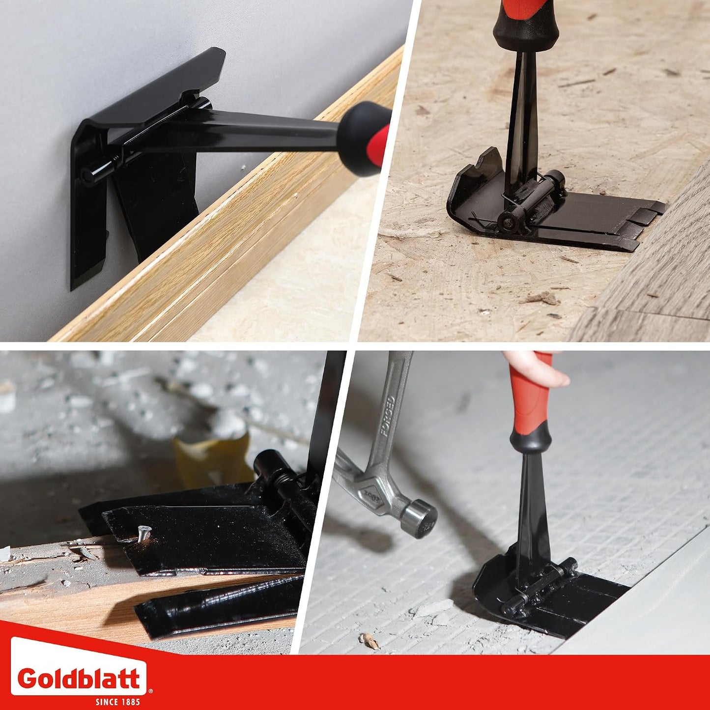 Goldblatt Trim Puller, 4-Inch Tile Removal Tool Baseboard Removal Tool | Trim Removal Tool for Commercial Work & Home Improvement, Baseboard, Molding, Siding and Floor Removal, Remodeling
