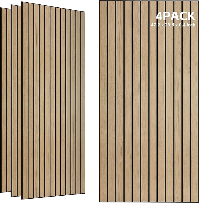 TO-TH Wood-Look Sound Panels, 4 Pack 47.2” x 23.6” Soundproof Wall Panels by TO-TH