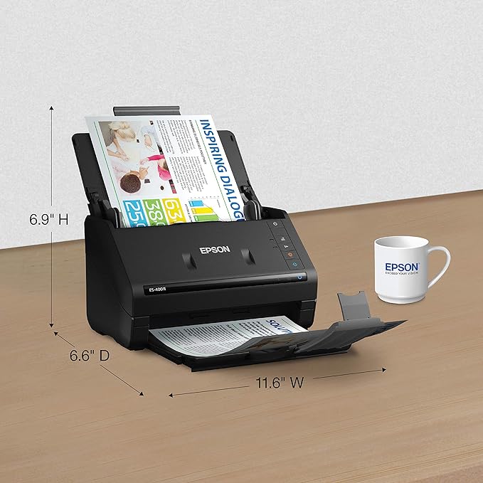 Epson Workforce ES-400 II Color Duplex Desktop Document Scanner - Image 9