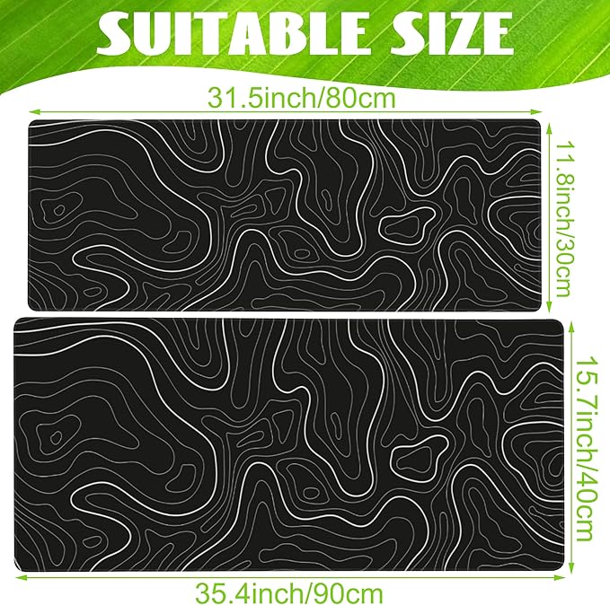 Eflxamz Desk Mat, Topographic Contour Large Gaming Mouse Pad - Image 2