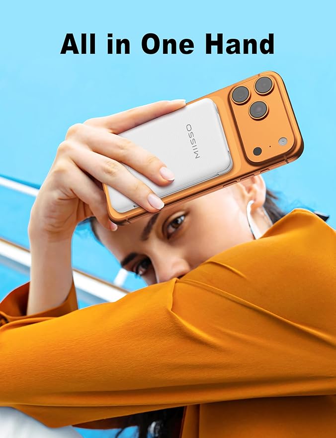 miisso 6000mah Ultra Slim Built in Cables Power Bank, Card Size Built in USB C - Image 2