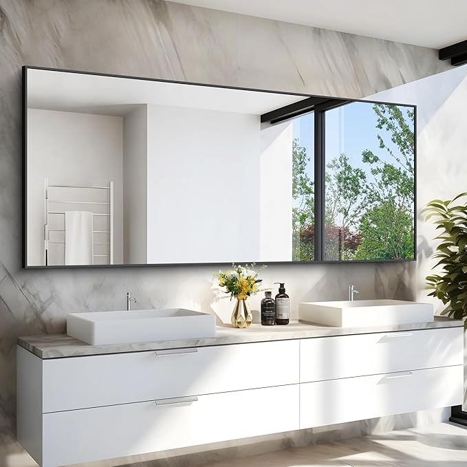 36x72inch Bathroom Mirror, Large Rectangular Wall Mirrors by Welcometocofeny