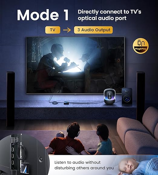 NEWCARE Optical Audio Splitter 1 in 3 Out, SPDIF Toslink Digital Optical Audio - Image 2