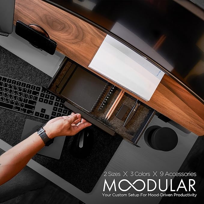 ULTRARM Moodular Wooden Monitor Stand 45.6” Large Desk Organizer - Image 2