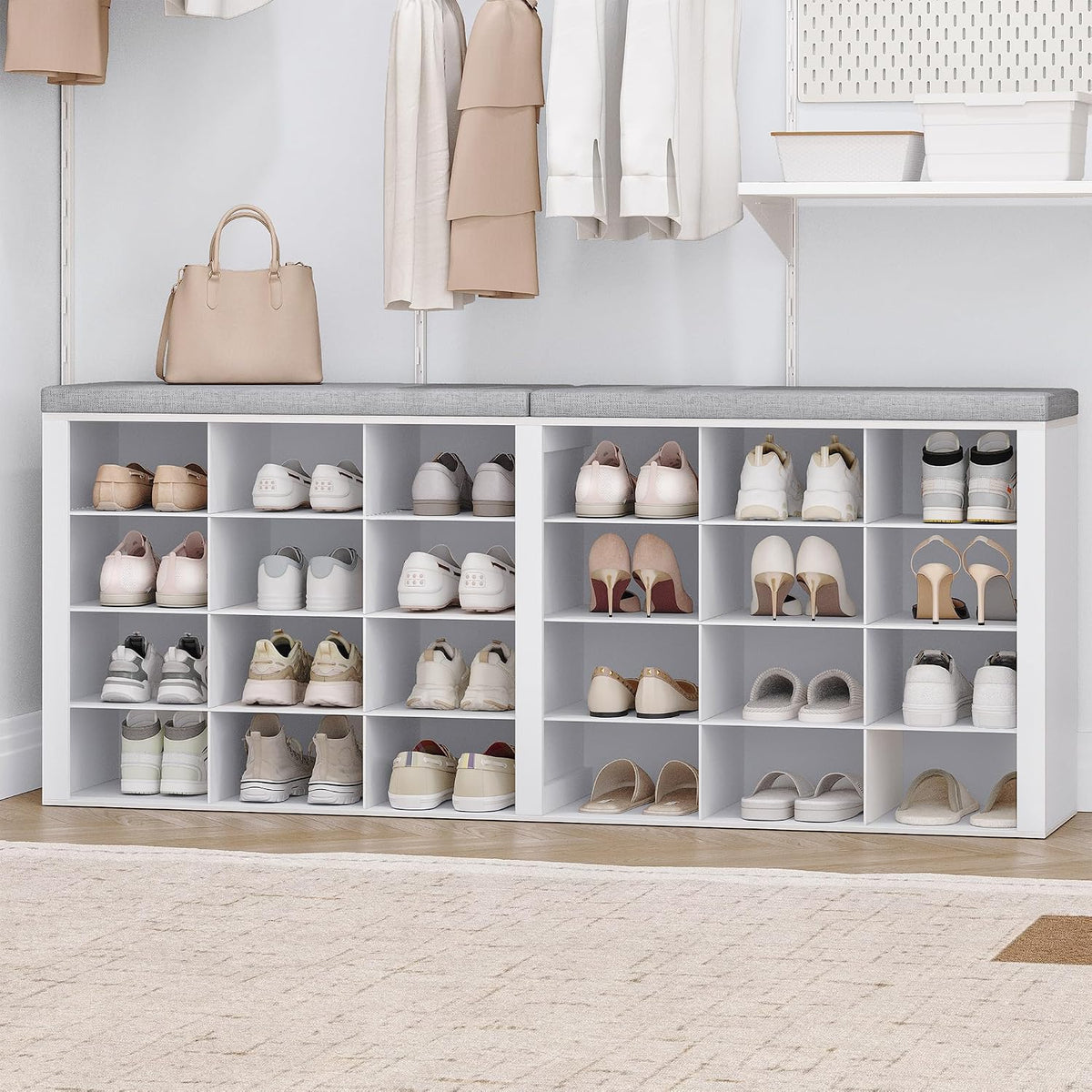hzuaneri shoe storage bench with cushion, storage bench, main product view
