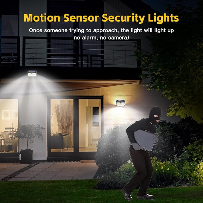 FAXBOX Solar Lights Outdoor Motion Sensor, 178 LED 300LM Waterproof IP65 - Image 6