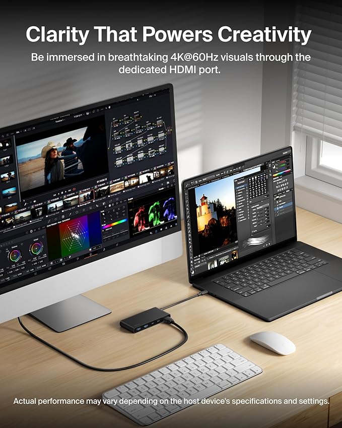 Belkin USB C Hub, 7-Port Hub w/ 4K HDMI Display @ 60Hz, SD & MicroSD, 100W - Image 4