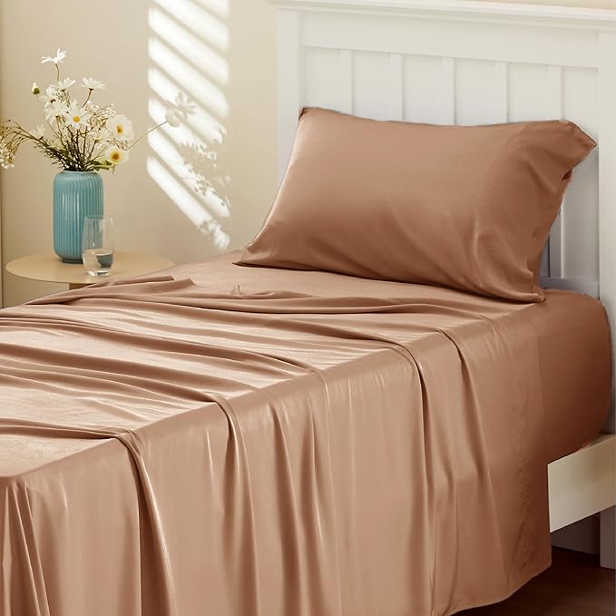 Bedsure Cooling Sheets Twin, Rayon Derived from Bamboo, Breathable & Soft Twin by BEDSURE