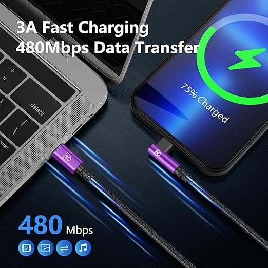 90 Degree USB C to Lightning 10FT, iPhone Charger Cables 3Pack Fast Charging - Image 3