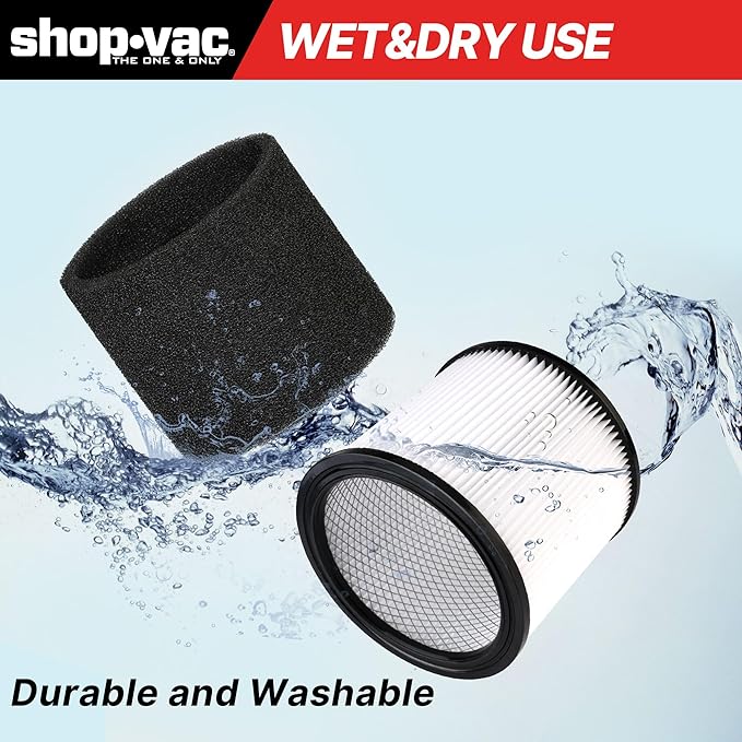 Shop-Vac 90304 Cartridge Filter and 90585 Foam Sleeve Filter, - Image 5