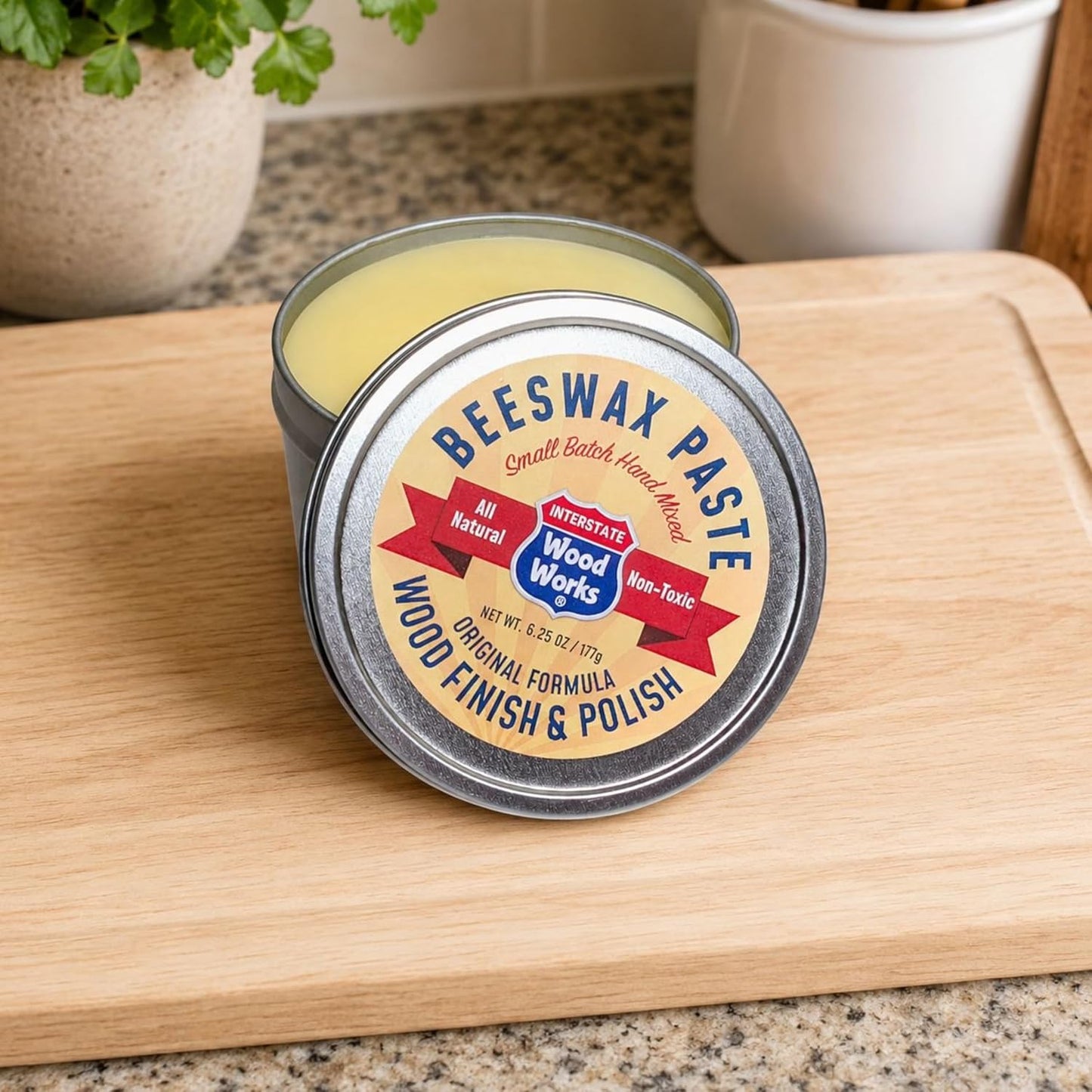 Beeswax Paste Wood Finish - Cutting Board Sealer - 6.25 oz - Made in USA