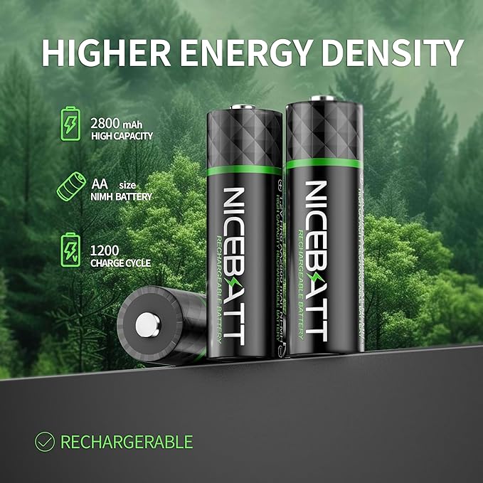 NICEBATT Rechargeable aa Batteries 16 Count, 2800mAh Premium NiMH Double A - Image 2
