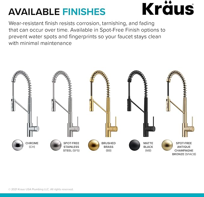 KRAUS Oletto Commercial Style Single Handle Pull Down Kitchen Faucet - Image 13