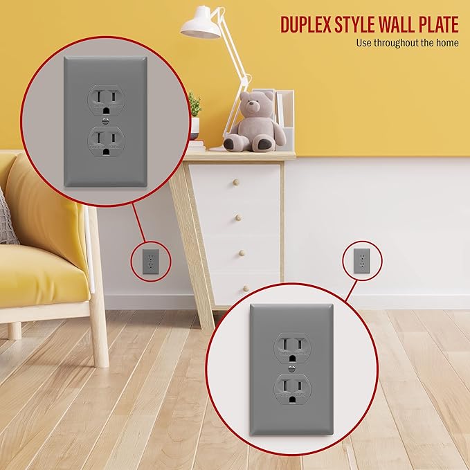 ENERLITES Duplex Receptacle Wall Plate, Electrical Outlet Covers, Gloss Finish - Image 7