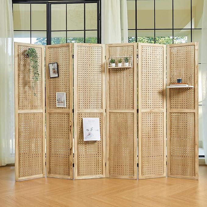 Pegboard Display, 5.6Ft Portable Freestanding Wall Organizer Wooden Room - Image 9