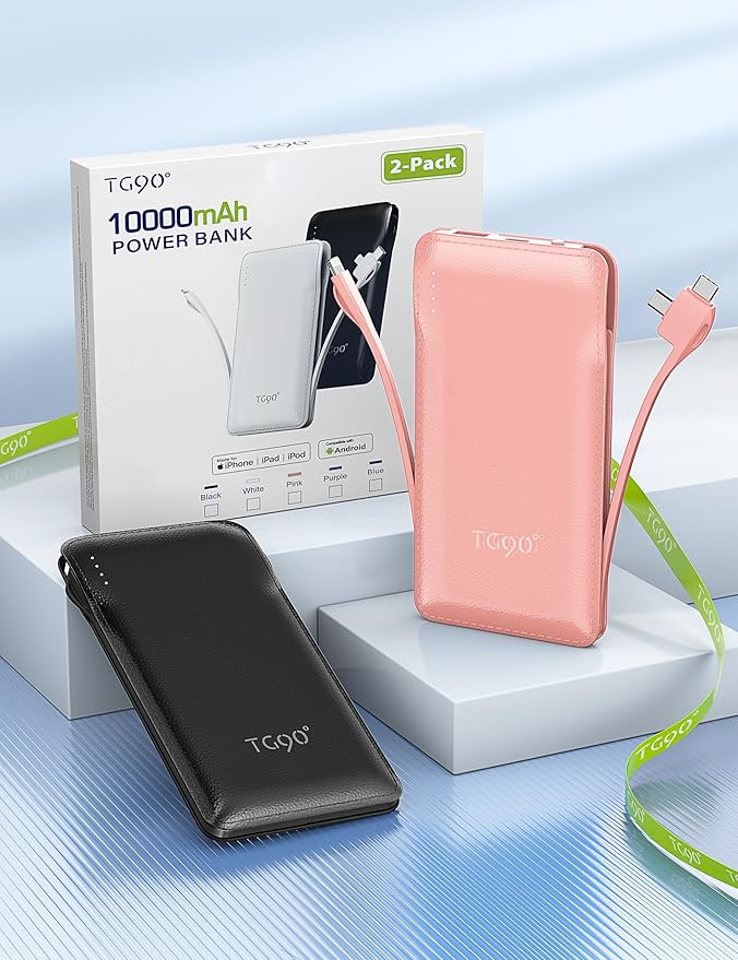 TG90° 2 Pack 10000mAh Portable Charger Slim Power Bank - Image 9