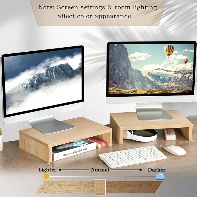 TEAMIX Wood Monitor Stand Riser - Image 6