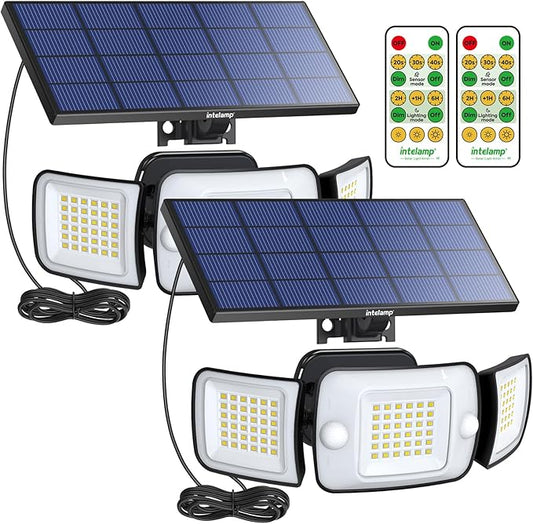 intelamp Solar Flood Lights Outdoor Waterproof, 2 Pack 6000mAh 1200LM Solar by IntelampSolarLightingArtist