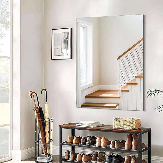 CILIBER Frameless Mirror, 30x40 Inch Rectangle Bathroom Mirrors - Image 6