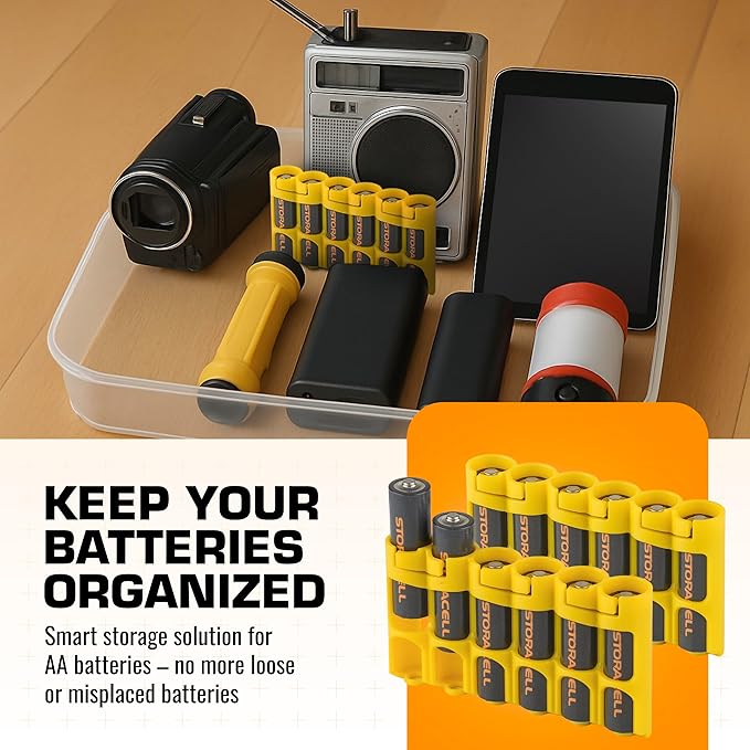 Storacell Slimline AA-6 Battery Storage Caddy and Dispenser, Holds 6 AA - Image 3