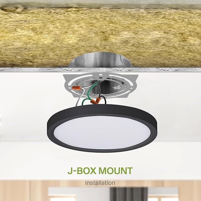 ASD LED 7" Round Flush Mount Ceiling Light Fixture, Low Profile Surface - Image 7