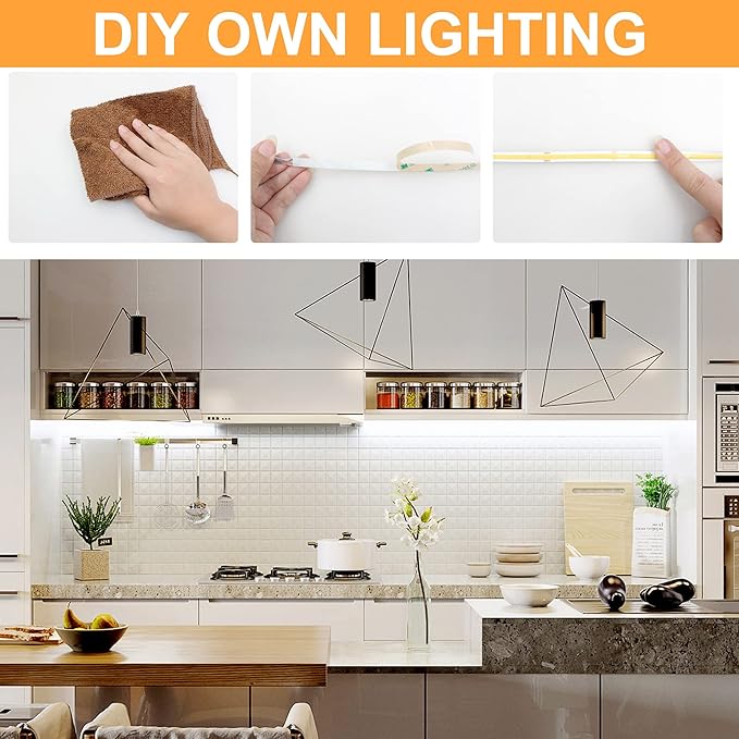AXMOTUT 32.8ft White COB LED Strip Light, High Bright LED Strips - Image 4