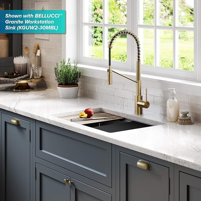 KRAUS Oletto Commercial Style Single Handle Pull Down Kitchen Faucet - Image 15