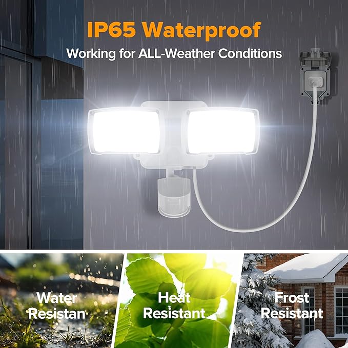 LUTEC 21W Plug in Motion Sensor Light Outdoor, Flood Lights Outdoor Motion - Image 4