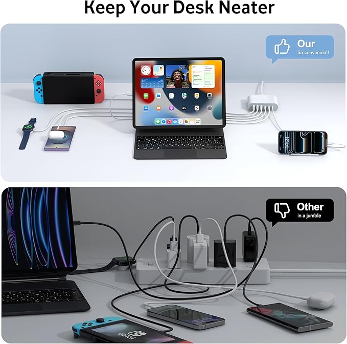 100W USB C Fast Charger Block Compact GaN 6 Port PD USB C and QC USB A Wall - Image 5