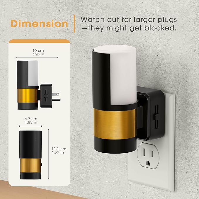 Briignite Night Lights Plug into Wall, 2 Pack Dimmable LED Night Light - Image 4