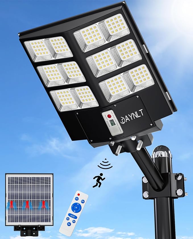 JAYNLT Y-2000W Solar Street Light, 200000LM 6500K Solar Flood Lights Outdoor by JAYNLT