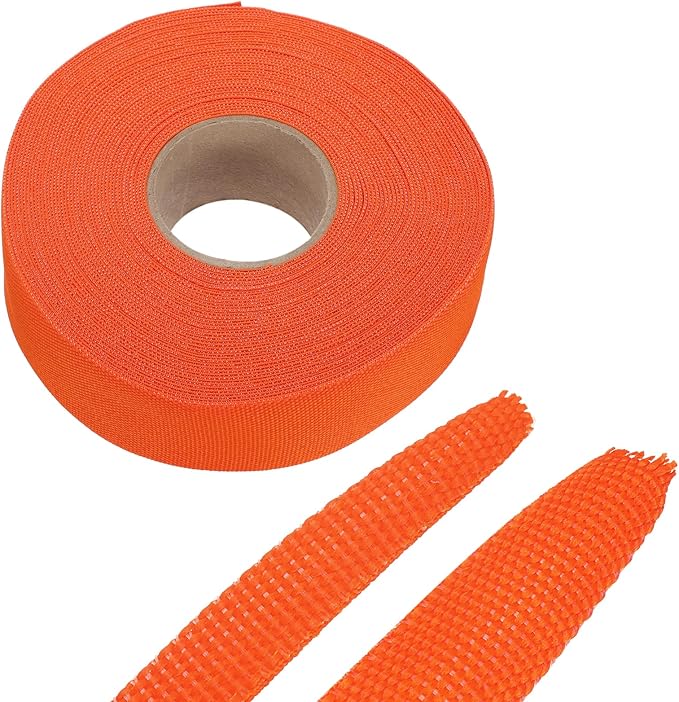MECCANIXITY Braided Cable Sleeves Heat Shrinkable Fabric Sleeving, 1 1/4" 60ft by MECCANIXITY