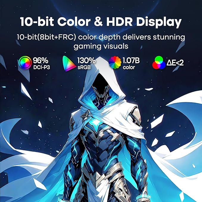 Amzfast 24 Inch Gaming Monitor 180Hz QHD 2k 2560 ×1440p Monitor, 1ms G-SYNC - Image 7
