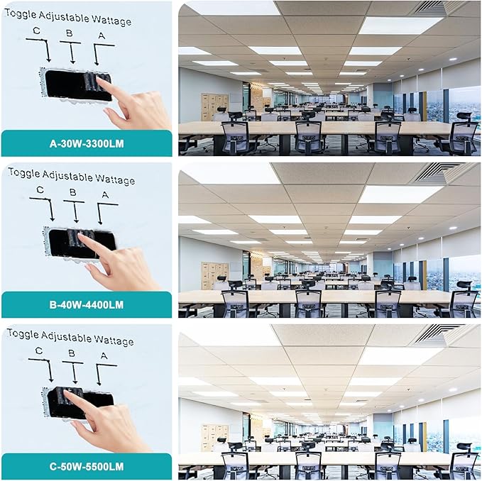 VocgoUU 36-Pack 2x4 LED Flat Panel Light Drop Ceiling Fixture, 50W 40W 30W - Image 5