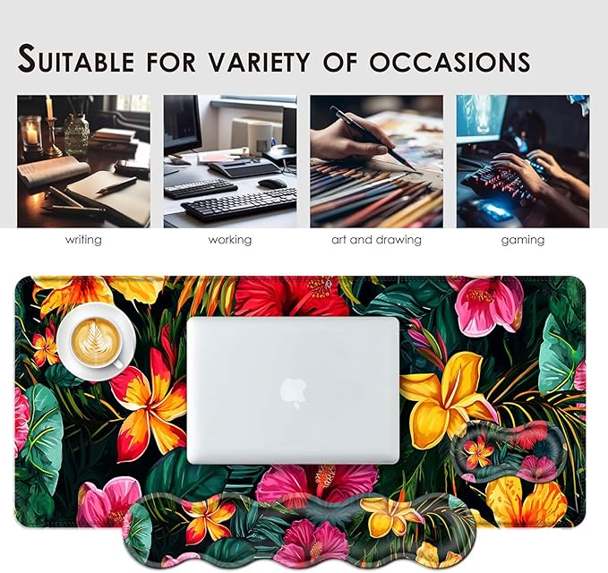 BFUKVOU Large Keyboard Mouse Pad Set, Extended Mouse Pad+Keyboard Wrist Rest - Image 7